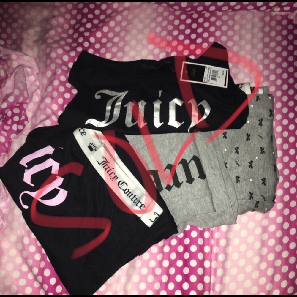 SOLDJuicy Couture Pajama Bundle (1 Top/ 3 Bottoms)